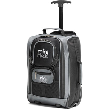 Aerolite MiniMAX black trolley backpack with handle extended